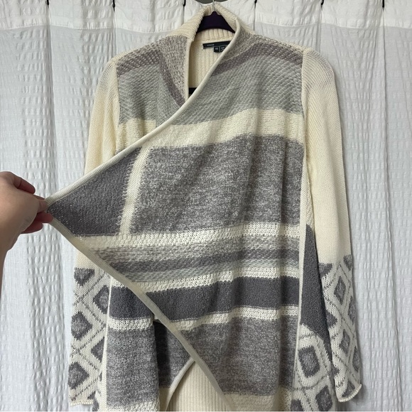 Vince Textured Graphic Wool and Alpaca Cardigan Sweater Iroy/Gray Women’s XS - Picture 7 of 13